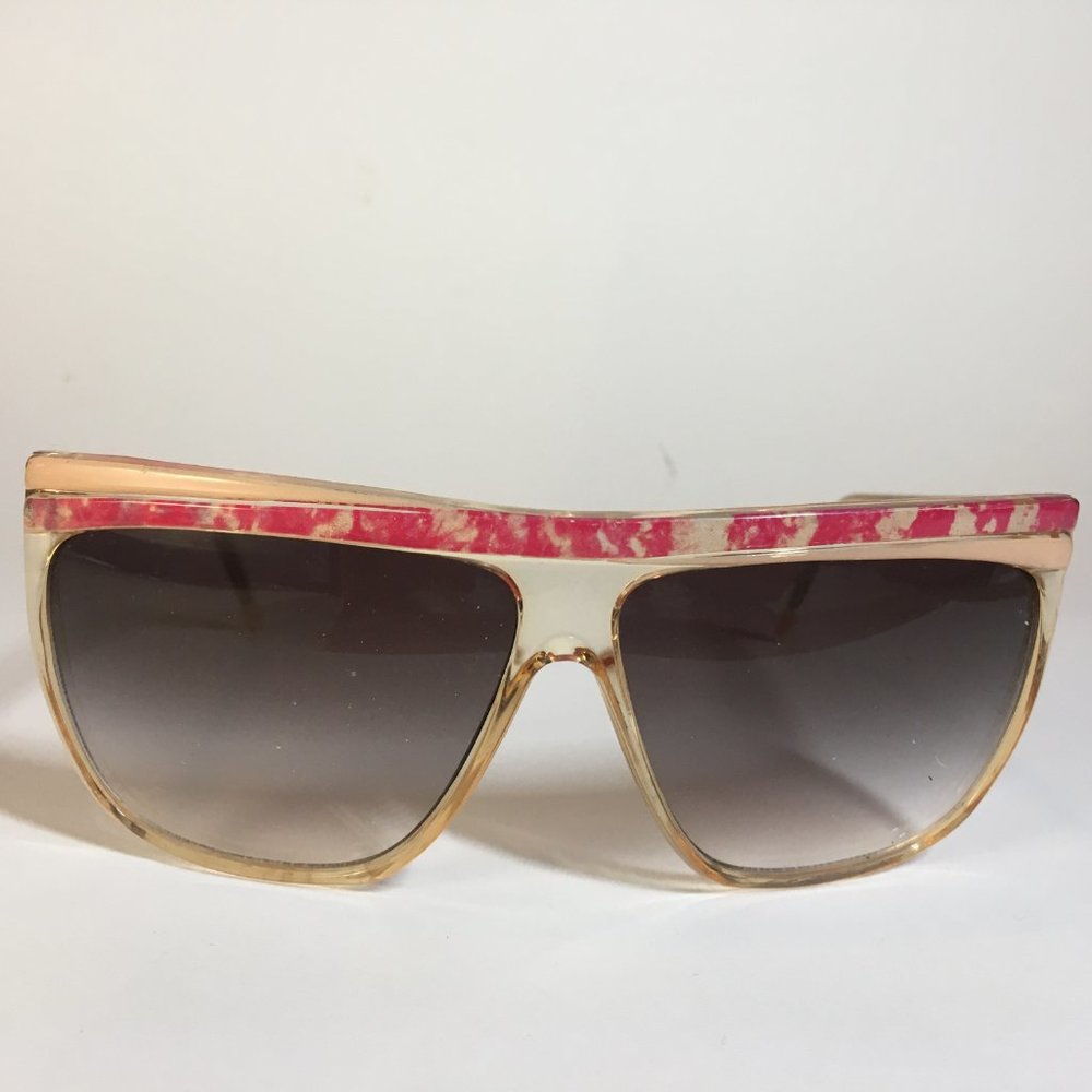 Foster Grant Pink Beige Women's Sunglasses USA Vintage 1980s Retro Over Size